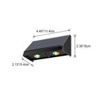 Lámpara LED de pared rectangular para patio exterior, impermeable, con energía solar, de ABS y PMMA, estilo moderno y sencillo