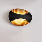 Lámpara de aplique de pared LED elíptica a rayas de aluminio, impermeable, de diseño simple y moderno para patio exterior