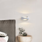 Lámpara de aplique de pared LED elíptica a rayas de aluminio, impermeable, de diseño simple y moderno para patio exterior