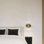 Lámpara de aplique de pared LED elíptica a rayas de aluminio, impermeable, de diseño simple y moderno para patio exterior
