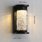Lámpara de pared LED cilíndrica de lujo moderno impermeable de acero inoxidable con imitación de cristal acrílico para patio exterior