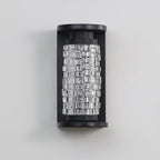 Lámpara de pared LED cilíndrica de lujo moderno impermeable de acero inoxidable con imitación de cristal acrílico para patio exterior