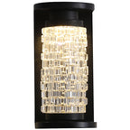 Lámpara de pared LED cilíndrica de lujo moderno impermeable de acero inoxidable con imitación de cristal acrílico para patio exterior