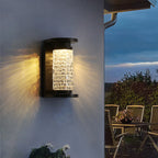 Lámpara de pared LED cilíndrica de lujo moderno impermeable de acero inoxidable con imitación de cristal acrílico para patio exterior