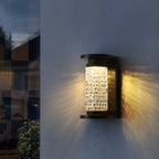 Lámpara de pared LED cilíndrica de lujo moderno impermeable de acero inoxidable con imitación de cristal acrílico para patio exterior