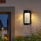 Lámpara de pared LED cilíndrica de lujo moderno impermeable de acero inoxidable con imitación de cristal acrílico para patio exterior