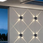 Contemporary Creative Waterproof Aluminum Crosshair Star LED Wall Sconce Lamp For Outdoor Patio