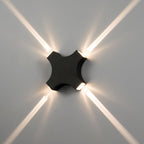 Contemporary Creative Waterproof Aluminum Crosshair Star LED Wall Sconce Lamp For Outdoor Patio