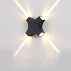 Contemporary Creative Waterproof Aluminum Crosshair Star LED Wall Sconce Lamp For Outdoor Patio