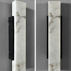Traditional Chinese Waterproof Imitation Marble Stainless Steel Rectangular LED Wall Sconce Lamp For Outdoor Patio