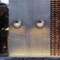 Lámpara aplique de pared redonda esmerilada de 1 luz, de cristal y aluminio, resistente al agua, estilo industrial contemporáneo, para patio exterior