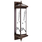 Traditional Chinese Waterproof ABS Aluminum Glass Rectangular Happiness Wealth Pattern LED Wall Sconce Lamp For Outdoor Patio