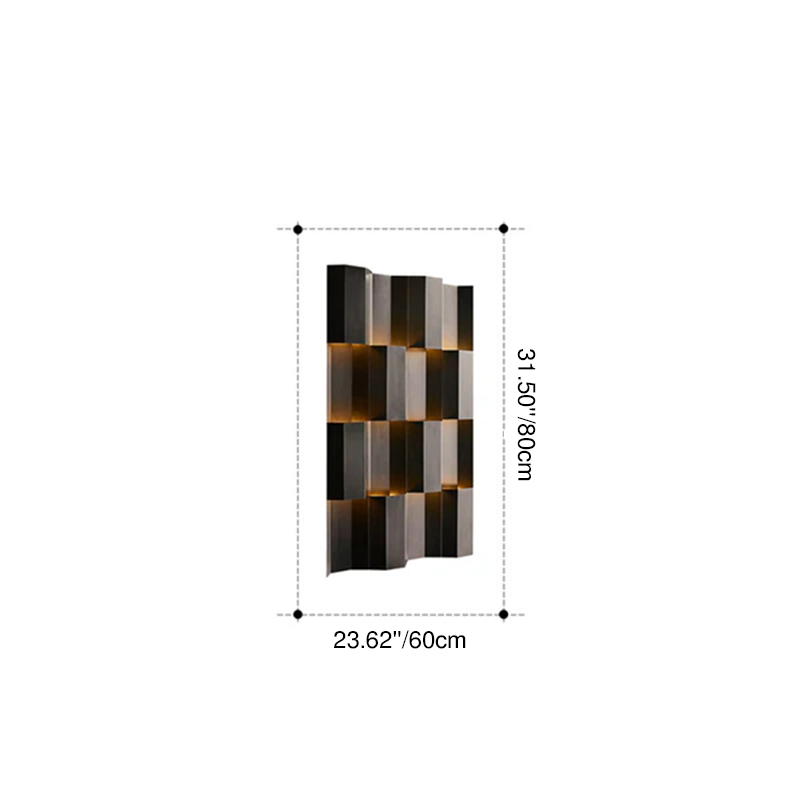 Lámpara de aplique de pared LED rectangular de acero inoxidable, impermeable, estilo retro contemporáneo, para patio exterior