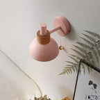 Nordic Minimalist Pastel Wooden Wall Sconce with Pull Chain Switch Macaron Globe Bedside Reading Light for Kids Room Bedroom Wholesale