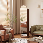 Modern Minimalist Cylindrical Rectangular Medium Density Fiberboard Rotatable Full-Length Floor Mirror 5-Tier For Living Room