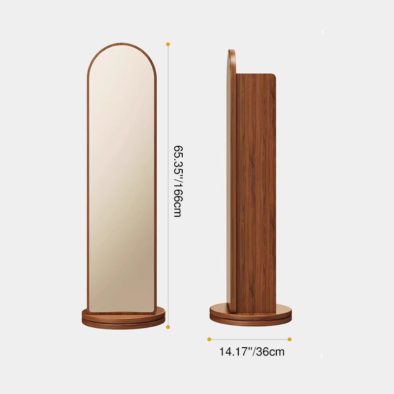 Modern Minimalist Cylindrical Rectangular Medium Density Fiberboard Rotatable Full-Length Floor Mirror 5-Tier For Living Room