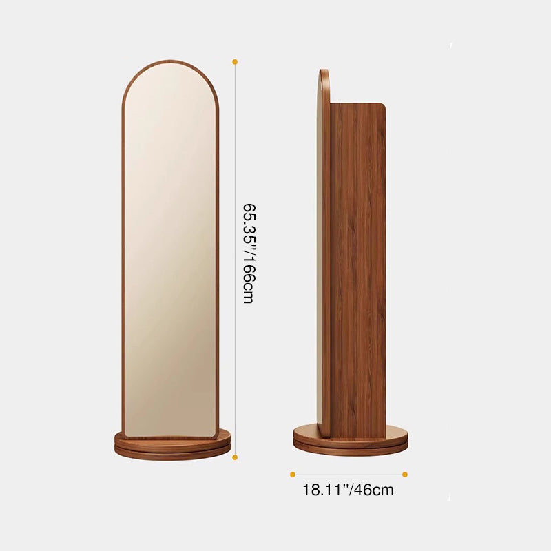 Modern Minimalist Cylindrical Rectangular Medium Density Fiberboard Rotatable Full-Length Floor Mirror 5-Tier For Living Room