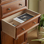 Modern Minimalist Solid Wood Rectangular Storage Cabinet 3/4-Drawer For Living Room