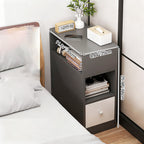 Modern Minimalist Rectangular Medium Density Fiberboard Nightstand 1-Drawer For Bedroom