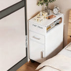 Modern Minimalist Rectangular Medium Density Fiberboard Nightstand 1-Drawer For Bedroom