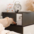 Modern Minimalist Rectangular Medium Density Fiberboard Nightstand 1-Drawer For Bedroom