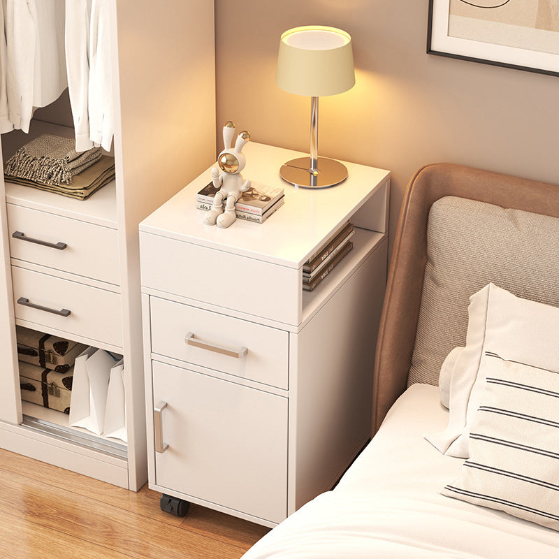 Modern Minimalist Rectangular Medium Density Fiberboard Nightstand 1-Drawer For Bedroom