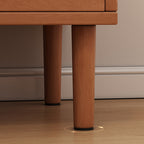 Modern Minimalist Rectangular High-Leg Design Solid Wood Eco-Board Narrow-Edge Nightstand 2-Drawer For Bedroom