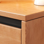 Modern Minimalist Rectangular High-Leg Design Solid Wood Eco-Board Narrow-Edge Nightstand 2-Drawer For Bedroom