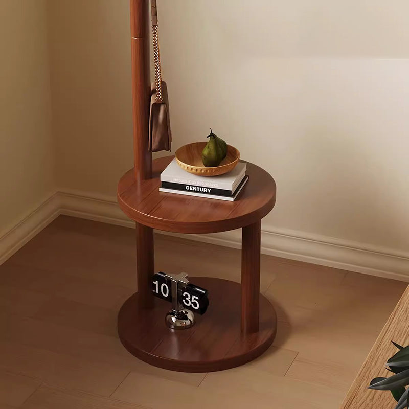 Modern Minimalist Tree-Shaped Cylindrical Round Pine Wood Medium Density Fiberboard Hall Tree For Bedroom & Entryways