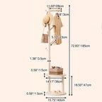 Modern Minimalist Tree-Shaped Cylindrical Round Pine Wood Medium Density Fiberboard Hall Tree For Bedroom & Entryways
