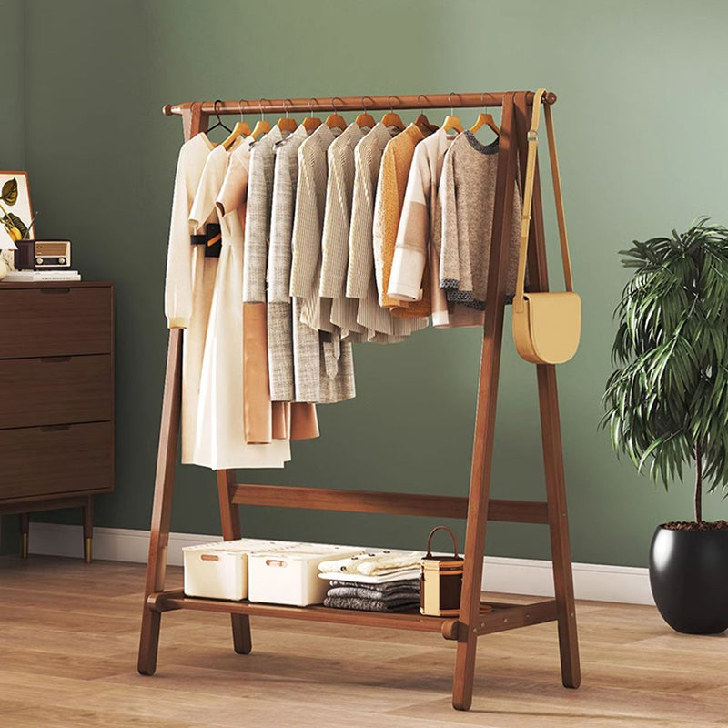 Contemporary Scandinavian Rectangular Triangle Nan Bamboo Hall Tree 1/2 Tier For Bedroom & Entryways