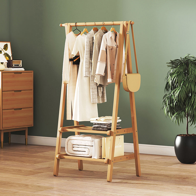 Contemporary Scandinavian Rectangular Triangle Nan Bamboo Hall Tree 1/2 Tier For Bedroom & Entryways