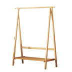 Burro perchero nórdico contemporáneo de bambú nan, rectangular y triangular, de 1/2 nivel para dormitorios y recibidores