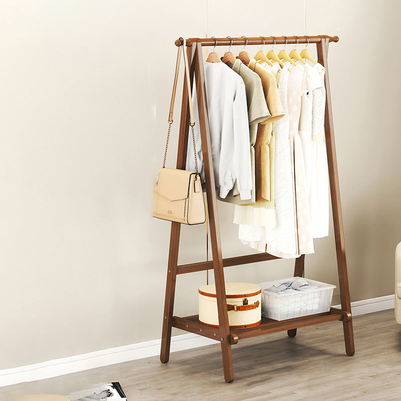 Contemporary Scandinavian Rectangular Triangle Nan Bamboo Hall Tree 1/2 Tier For Bedroom & Entryways