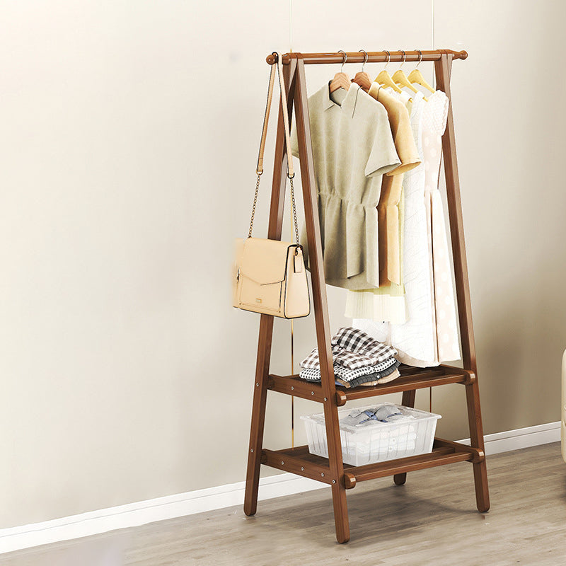 Contemporary Scandinavian Rectangular Triangle Nan Bamboo Hall Tree 1/2 Tier For Bedroom & Entryways