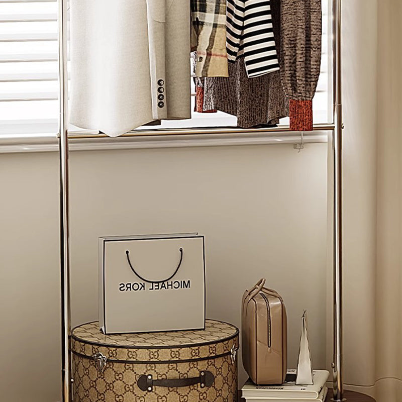Modern Minimalist Rectangular Carbon Steel Medium Density Fiberboard Movable Hall Tree For Bedroom & Entryways