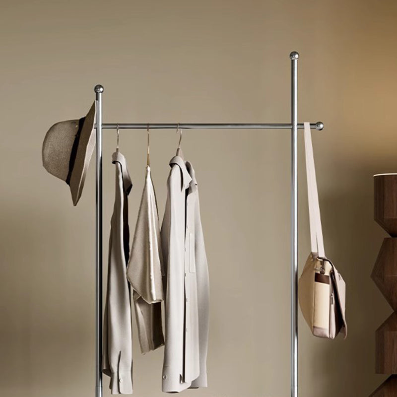 Modern Minimalist Rectangular Carbon Steel Medium Density Fiberboard Movable Hall Tree For Bedroom & Entryways