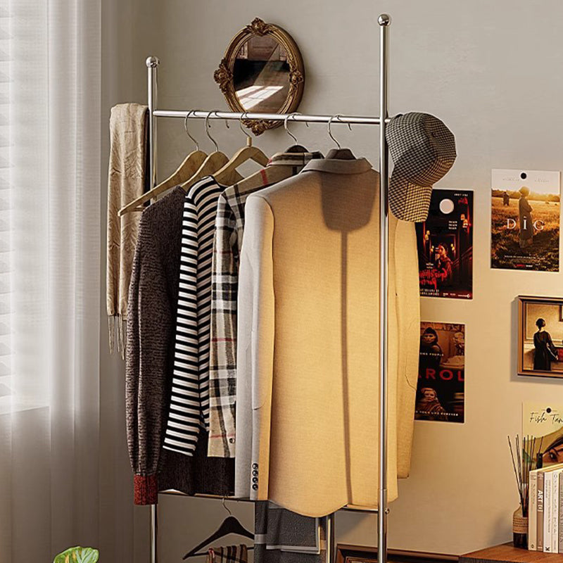 Modern Minimalist Rectangular Carbon Steel Medium Density Fiberboard Movable Hall Tree For Bedroom & Entryways