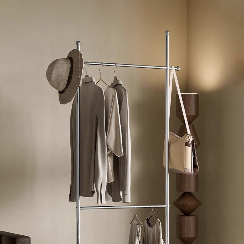 Modern Minimalist Rectangular Carbon Steel Medium Density Fiberboard Movable Hall Tree For Bedroom & Entryways