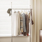 Modern Minimalist Rectangular Carbon Steel Medium Density Fiberboard Movable Hall Tree For Bedroom & Entryways