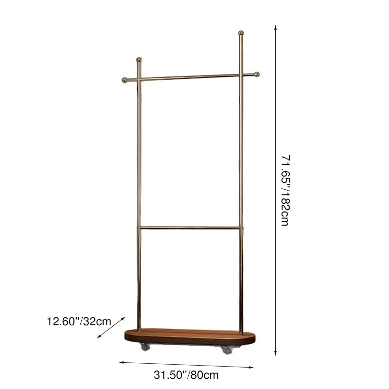 Modern Minimalist Rectangular Carbon Steel Medium Density Fiberboard Movable Hall Tree For Bedroom & Entryways