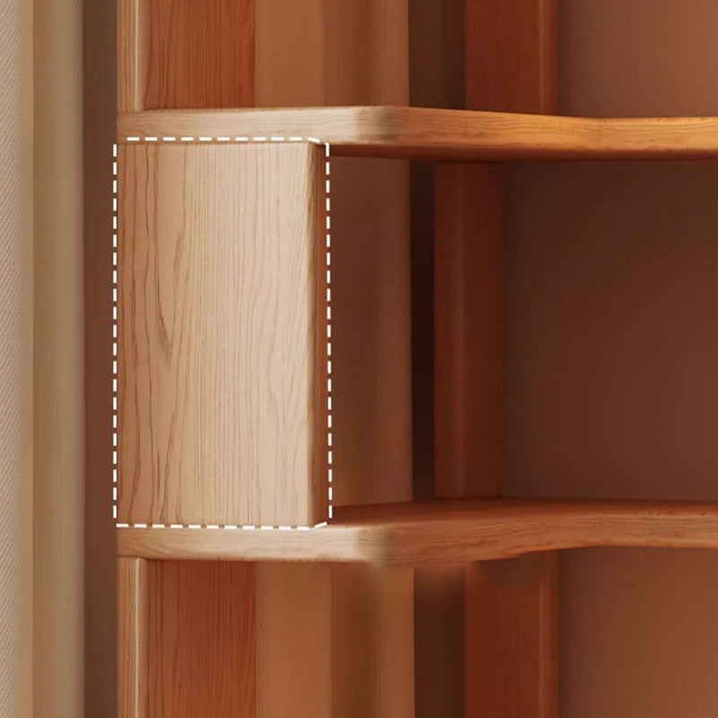 Modern Minimalist Rectangular Rubberwood Eco-Friendly Board Bookshelf Corner Shelf Unit 5/6 Tiers For Home & Office