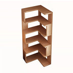 Modern Minimalist Rectangular Rubberwood Eco-Friendly Board Bookshelf Corner Shelf Unit 5/6 Tiers For Home & Office