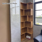 Modern Minimalist Rectangular Rubberwood Eco-Friendly Board Bookshelf Corner Shelf Unit 5/6 Tiers For Home & Office