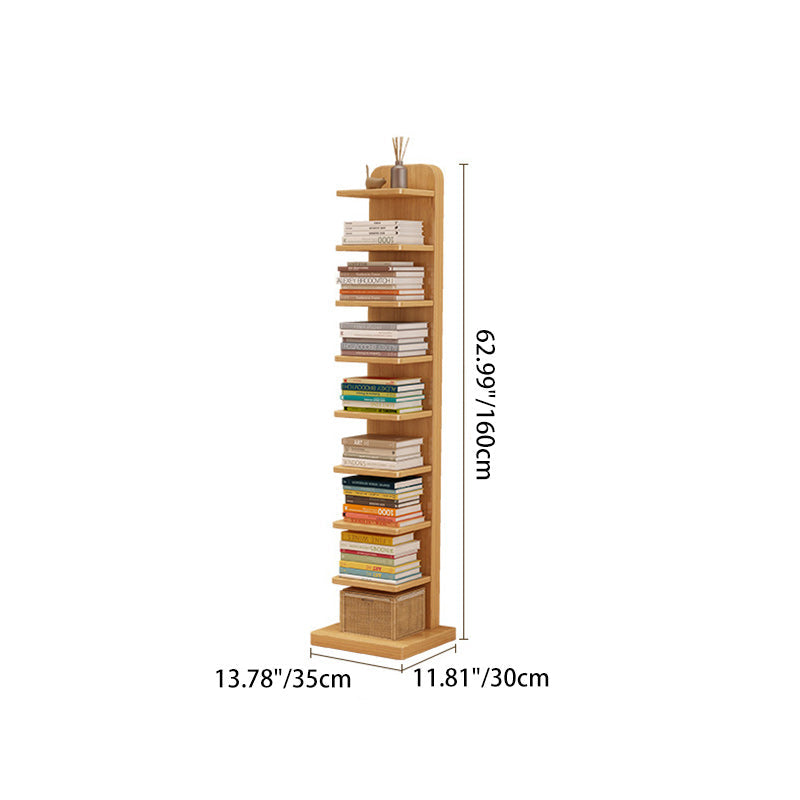 Estantería rectangular moderna minimalista de madera maciza con 5/9 niveles para sala de estar