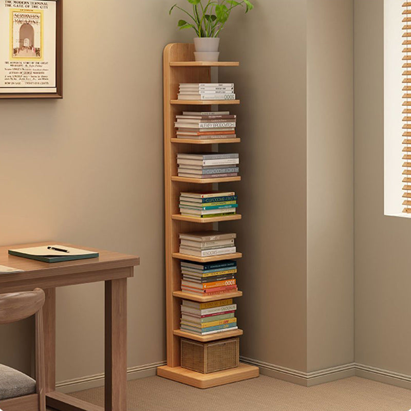 Modern Minimalist Solid Wood Rectangular Bookshelf With 5/9 Tiers For Living Room