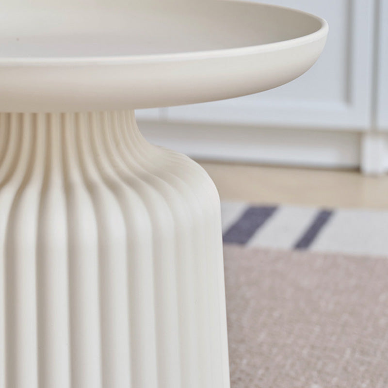 Contemporary Creative PP Round Striped Base Coffee Table For Living Room
