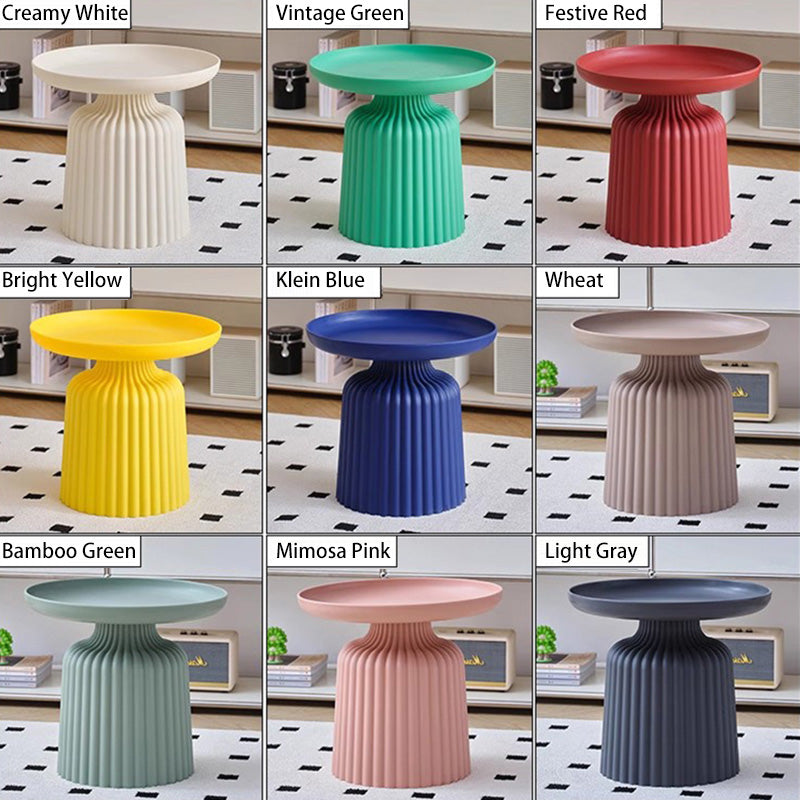 Contemporary Creative PP Round Striped Base Coffee Table For Living Room