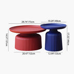 Contemporary Creative PP Round Striped Base Coffee Table For Living Room
