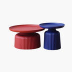 Contemporary Creative PP Round Striped Base Coffee Table For Living Room